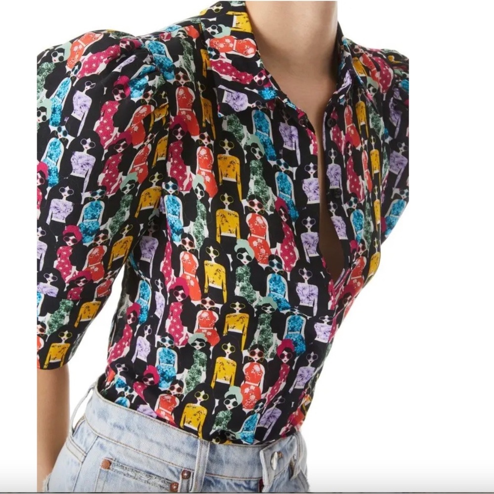 Alice + Olivia Multicolor Printed Blouse
